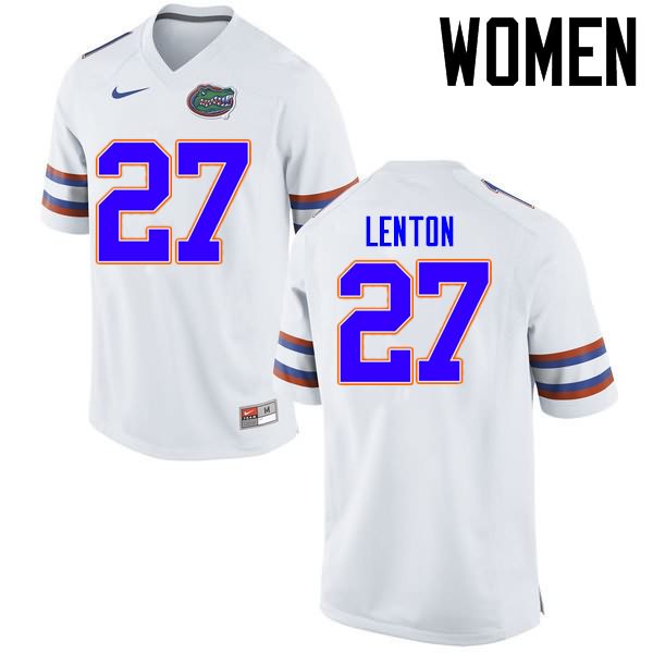 NCAA Florida Gators Quincy Lenton Women's #27 Nike White Stitched Authentic College Football Jersey IST0864VK